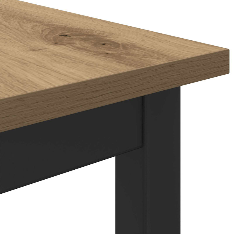 Metal Base Dining Table, Artisan Oak
