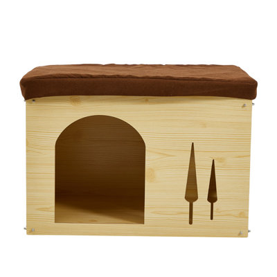 Wooden Cat House Bed