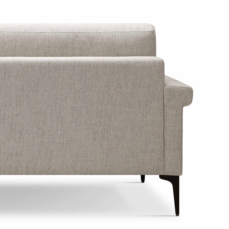 Chaise en tissu tissé, Polyester crème