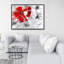 Fleurs rouges et grises sur toile