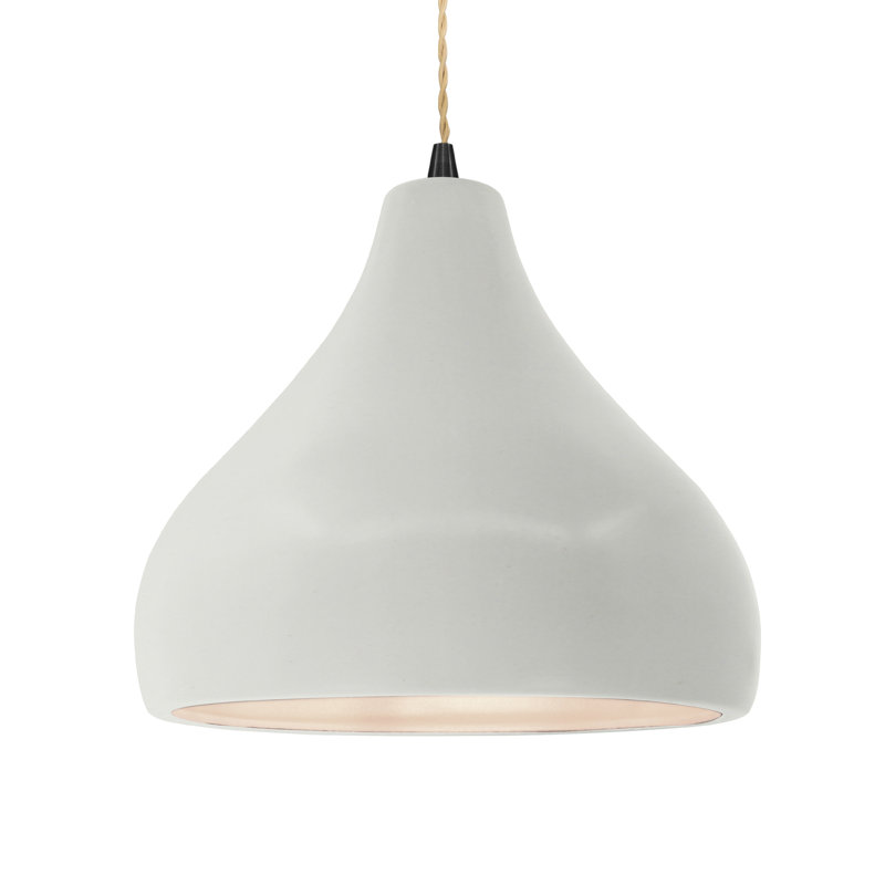 Luminaire suspendu à 1 lumière Meydan, Blanc mat, Noir mat, H 9,5 po x l 13,5 po x P 13,5 po