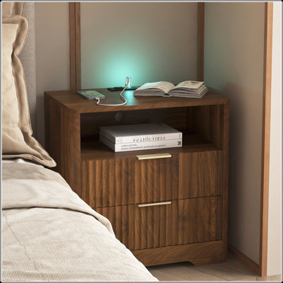 Table de chevet intelligente avec station de charge et lumières DEL