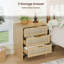 Table de chevet 3 tiroirs Rattan-666609159