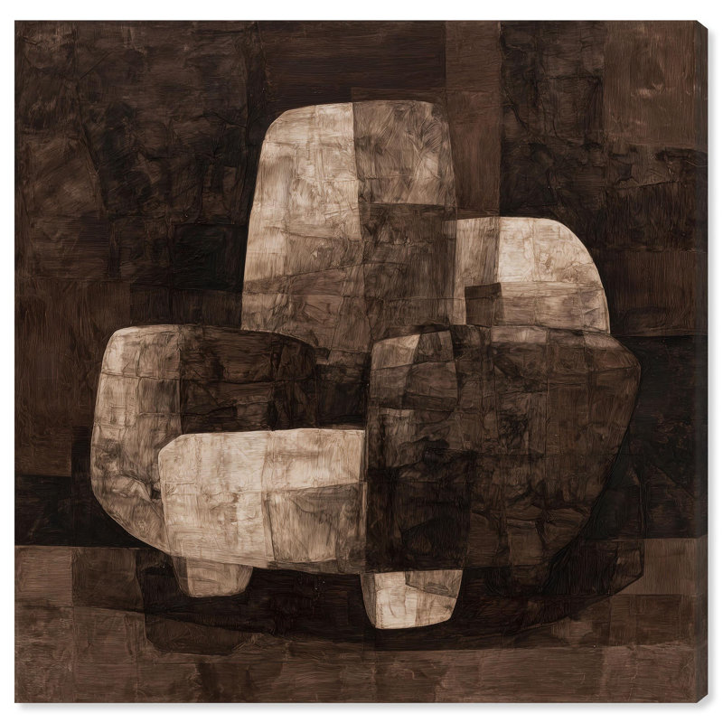 "Monolithe de siège I", reproduction d'art sur toile Boho Brown par Art Remedy, galerie tendue, 40 x 40, H 40 po x l 40 po