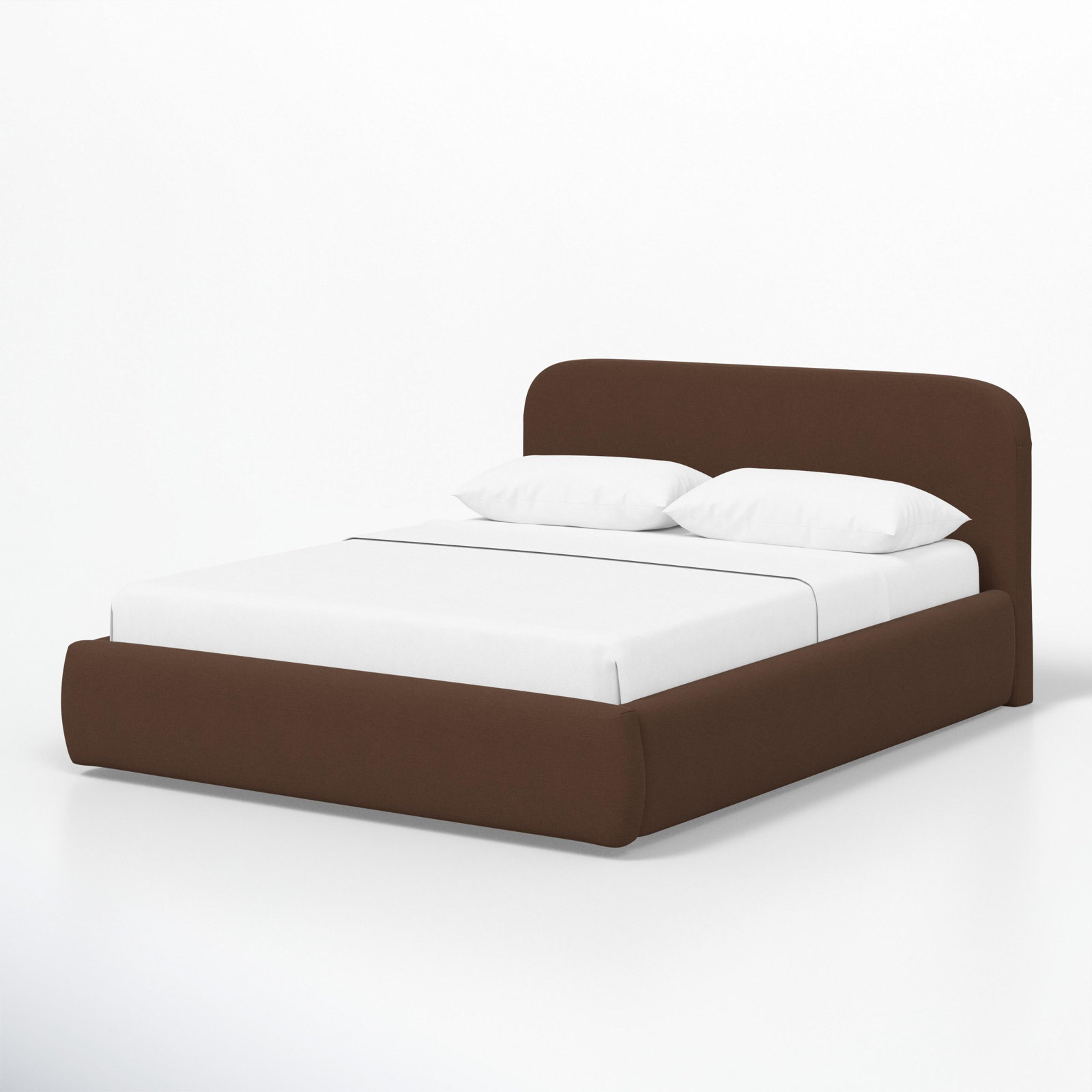 Cleophus Low Platform Bed, California King, Brown