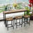 Long Dining Table Set with 3 Stools-1757151284
