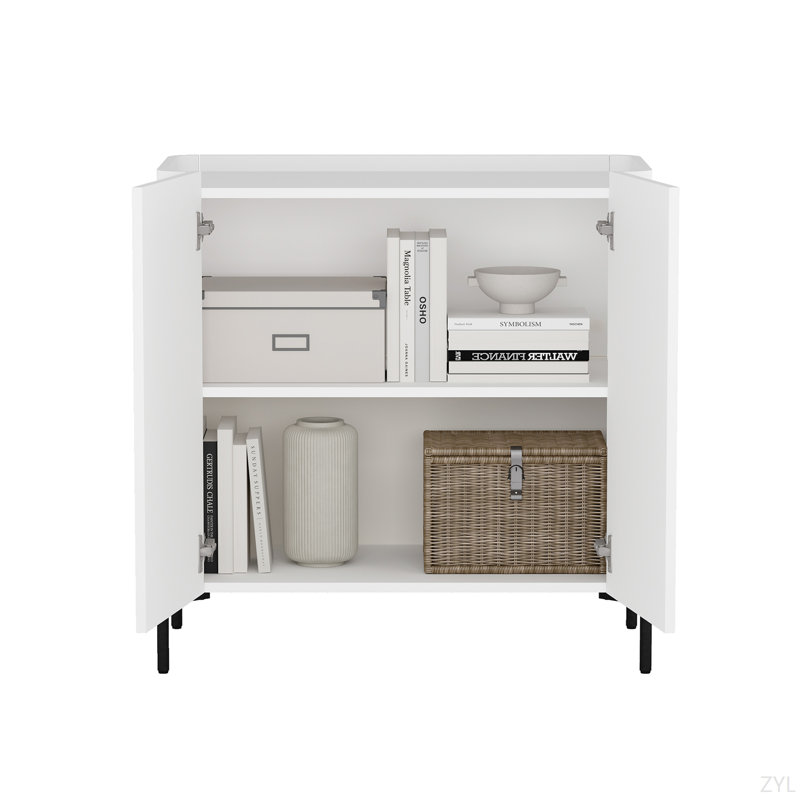 32" Accent Concise Cabinet In White
