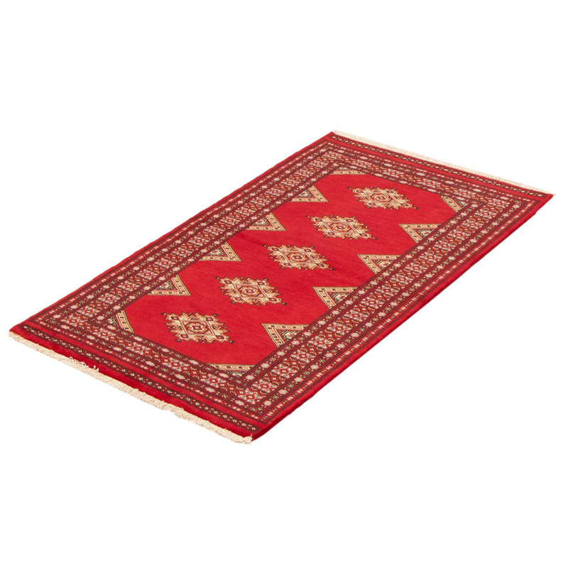 Tapis rouge foncé Malci Peshawar Bokhara 3 pi 0 po x 5 pi 2 po