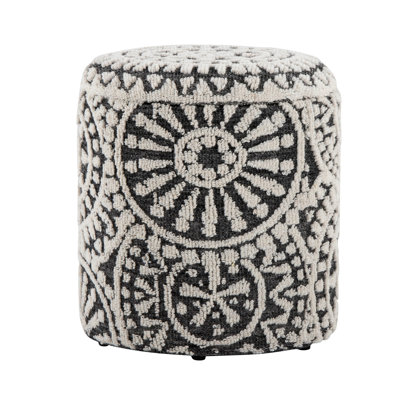 Laine noire et tissée à la main de 18 po, conception nouée, couvercle amovible, multifonctionnel, aucun assemblage requis, style de rangement de 18 po, utilisation à l'intérieur, limite de poids de 250 lb