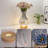 Vintage Mosaic Stained Glass Vase Table Lamp With 3-Color Led Light (Flowers Not Included)
