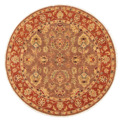 Tapis unique brun de 4 pi 1 po x 4 pi 0 po Jamshidpour