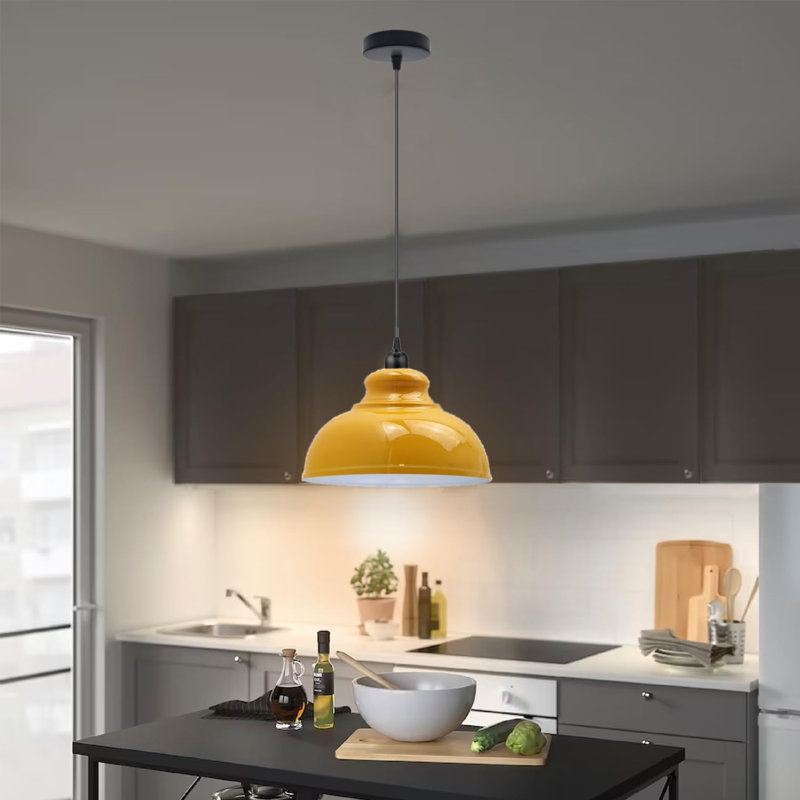 Reich 1 - Light Dome Pendant, 124cm H x 30cm W x 30cm D, Gloss Yellow