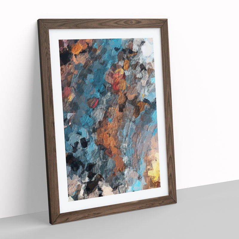 Always Forever Abstract - Wall Art, Walnut Framed, White, 64cm H x 46cm W x 2cm D