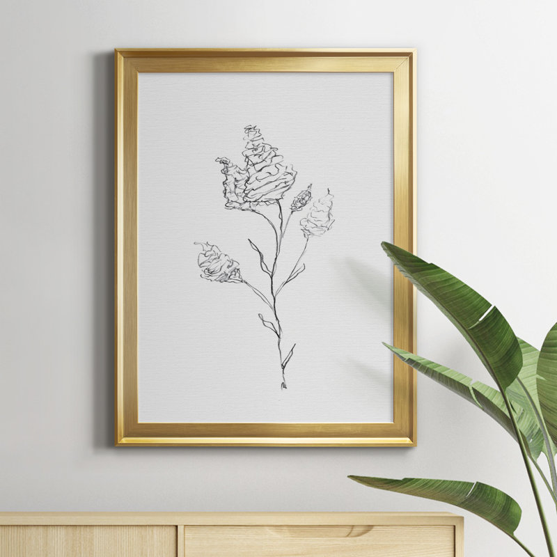 Impression florale sur toile I, Toile encadrée d'or, H 18,5 po x l 24,5 po x P 1,5 po