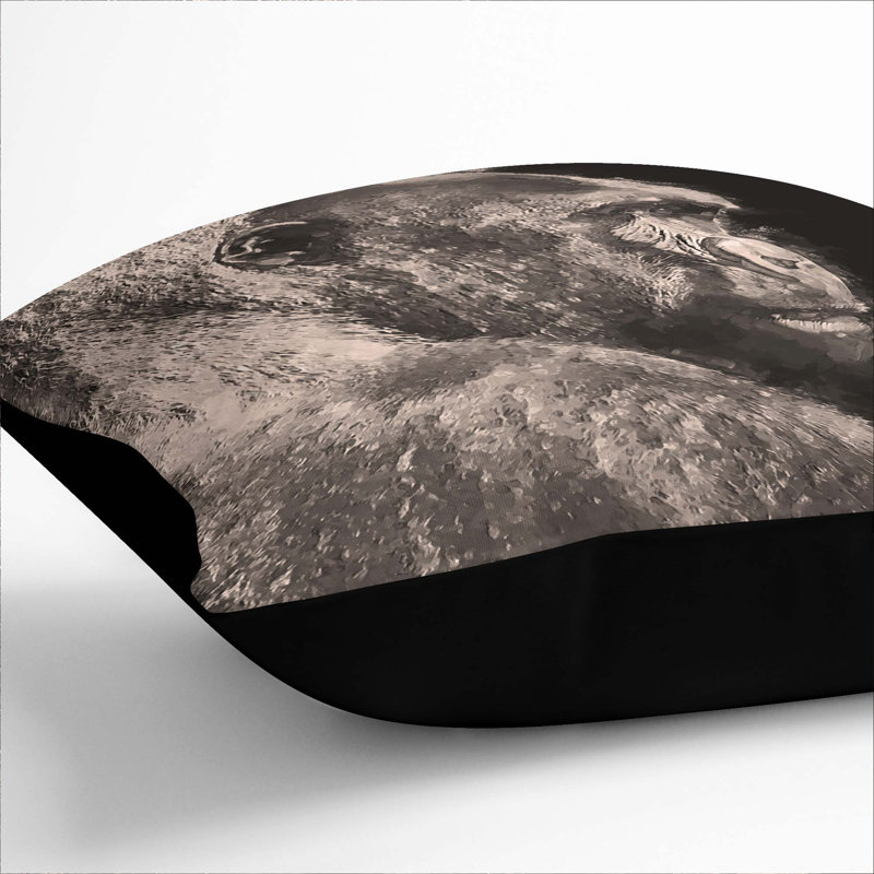 Square Throw Cushion, 40cm H x 40cm W x 15cm D, Black