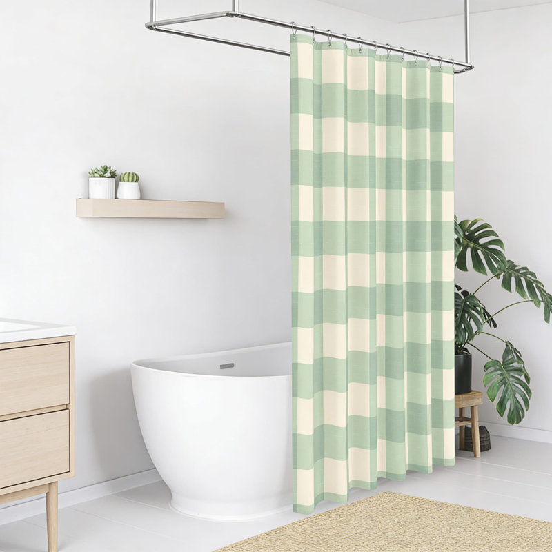 Ensemble de rideau de douche Classic Gingham, Vert