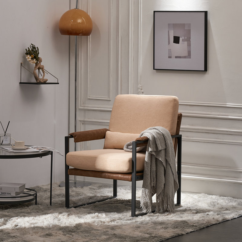 Fauteuil l 24,8 po Riner, Mélange de lin beige