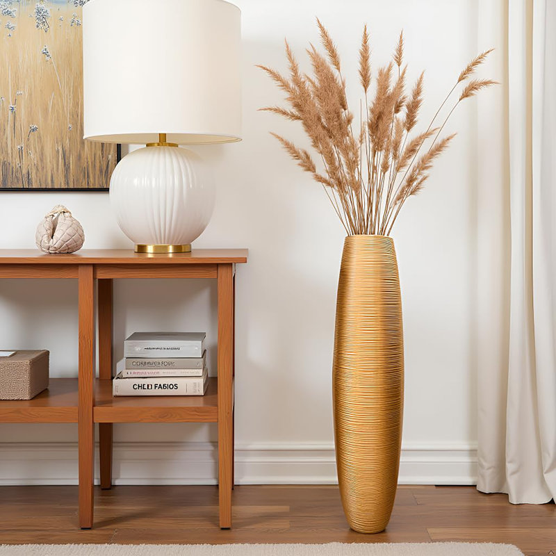 Vase de plancher de 27,5 po de hauteur, Doré
