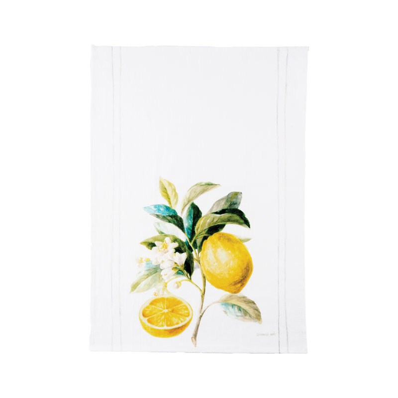 Serviette de cuisine en coton à imprimé citron