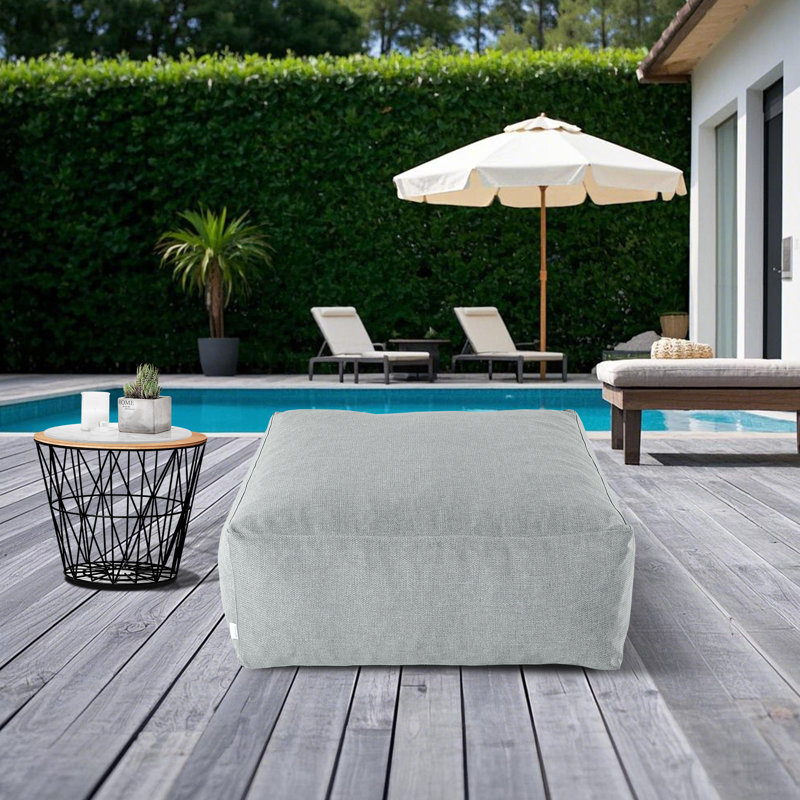 Ottoman For Outdoor Sectional Sofa For Patio, Garden And Swimming Pool, Light Gray
