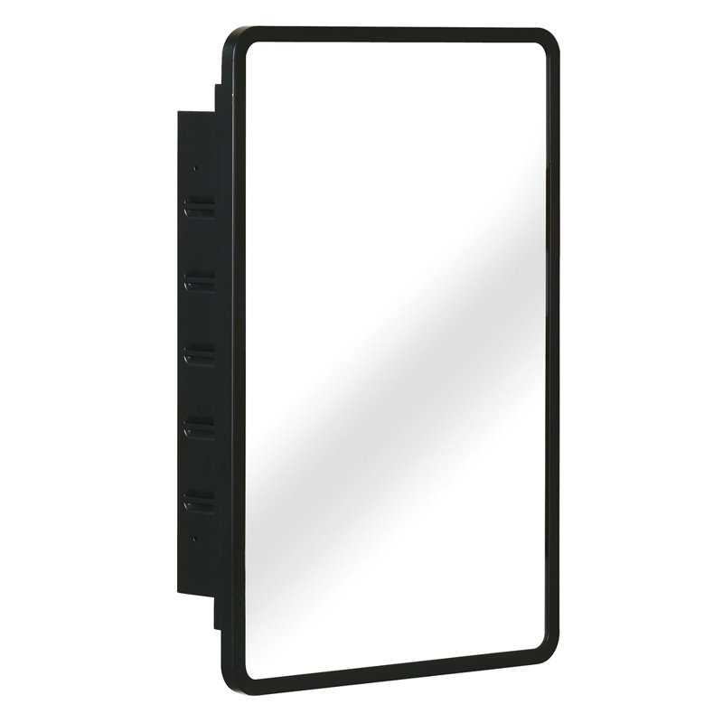 Armoire à miroir murale encastrée en métal, H 5,22 po x l 24,1 po x P 16,1 po