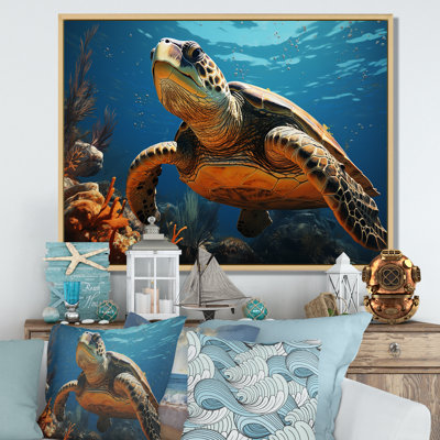 «Classic Art Représentation of A Turtles Coastal Life I», reproduction sur toile