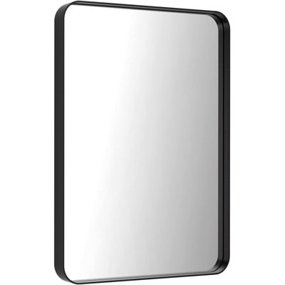 Black Metal Framed Bathroom Mirror