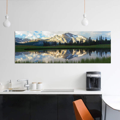 Panorama Of Mammoth Peak And Kuna Crest Reflected In Seasonal Pool,Upper Dana Meadow, Yosemite National Park, California by Tim Fitzharris - Wrapped Canvas Panoramic Gallery-Wrapped Canvas Giclée