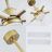 52 in. White / Black 5-Blade Gold Finish 6-Speed Ceiling Mount Standard Ceiling Fan with Integrated LED, Remote Included-1521039146