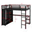 Structure de lit mezzanine avec garde-robe, bureau et tablettes de rangement
