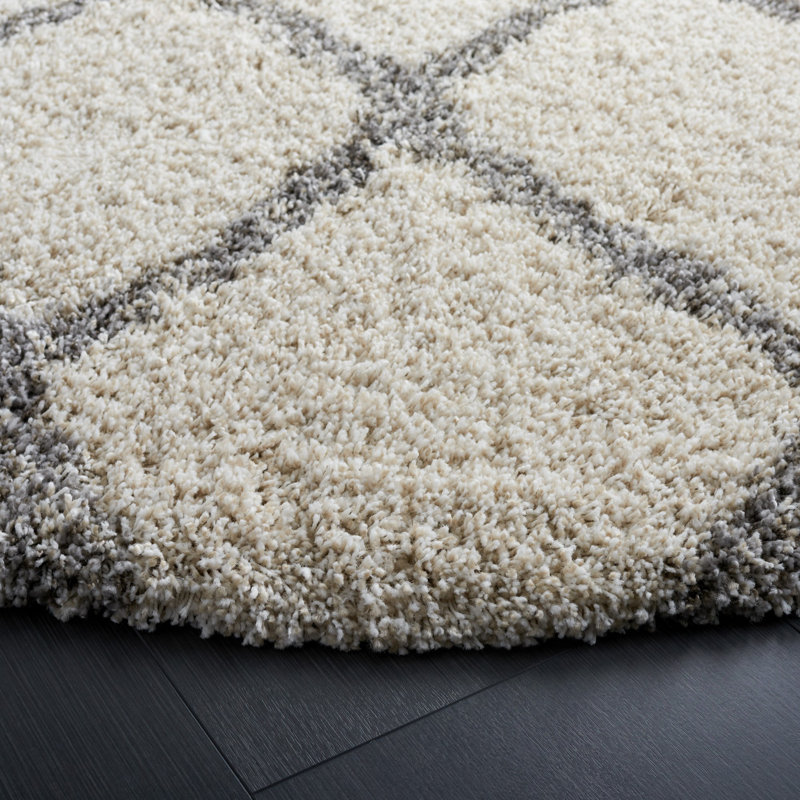 Tapis ivoire / gris Rizco, Rectangle 3 pi x 5 pi