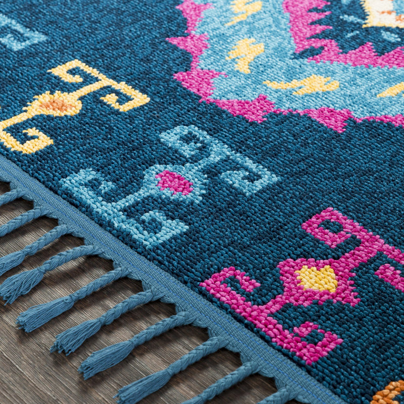 Tapis bleu Alcantara, Rectangle 9 pi 3 po x 12 pi 1 po