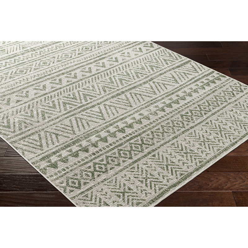 Outdoor Boho Rug Green/Ivory_EAG2429, Rectangle 160 x 230cm