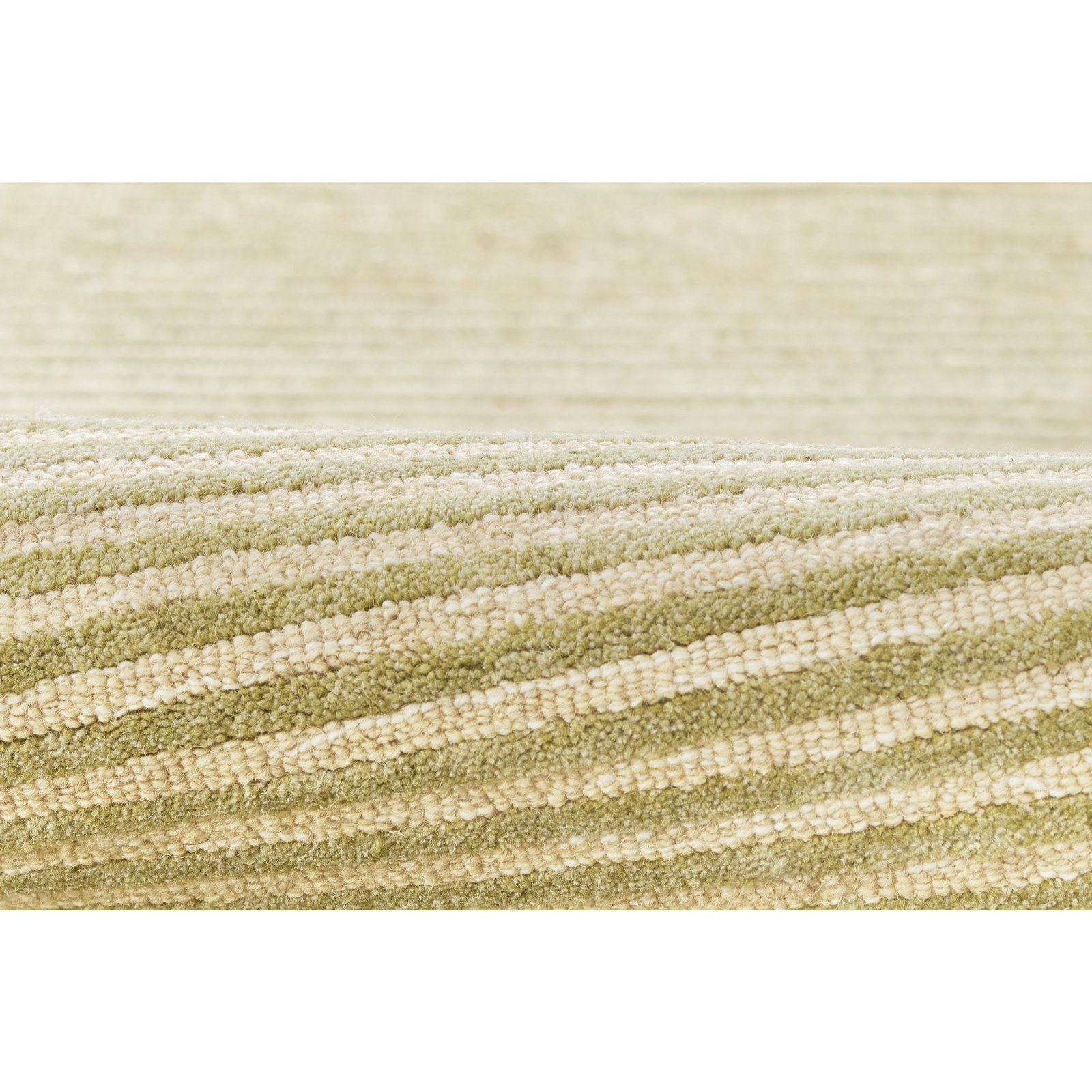 Philip Hand Tufted Wool Striped Green Area Rug 5' X 8', 8' X 10'