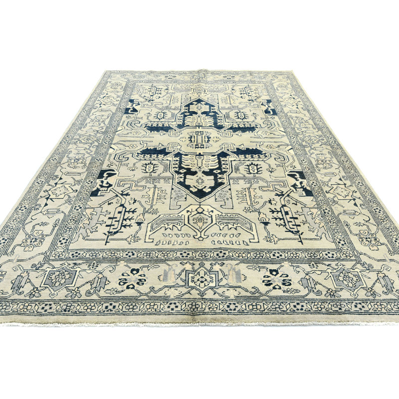 Tapis oriental tribal gris 6X9 One-of-a-Kind