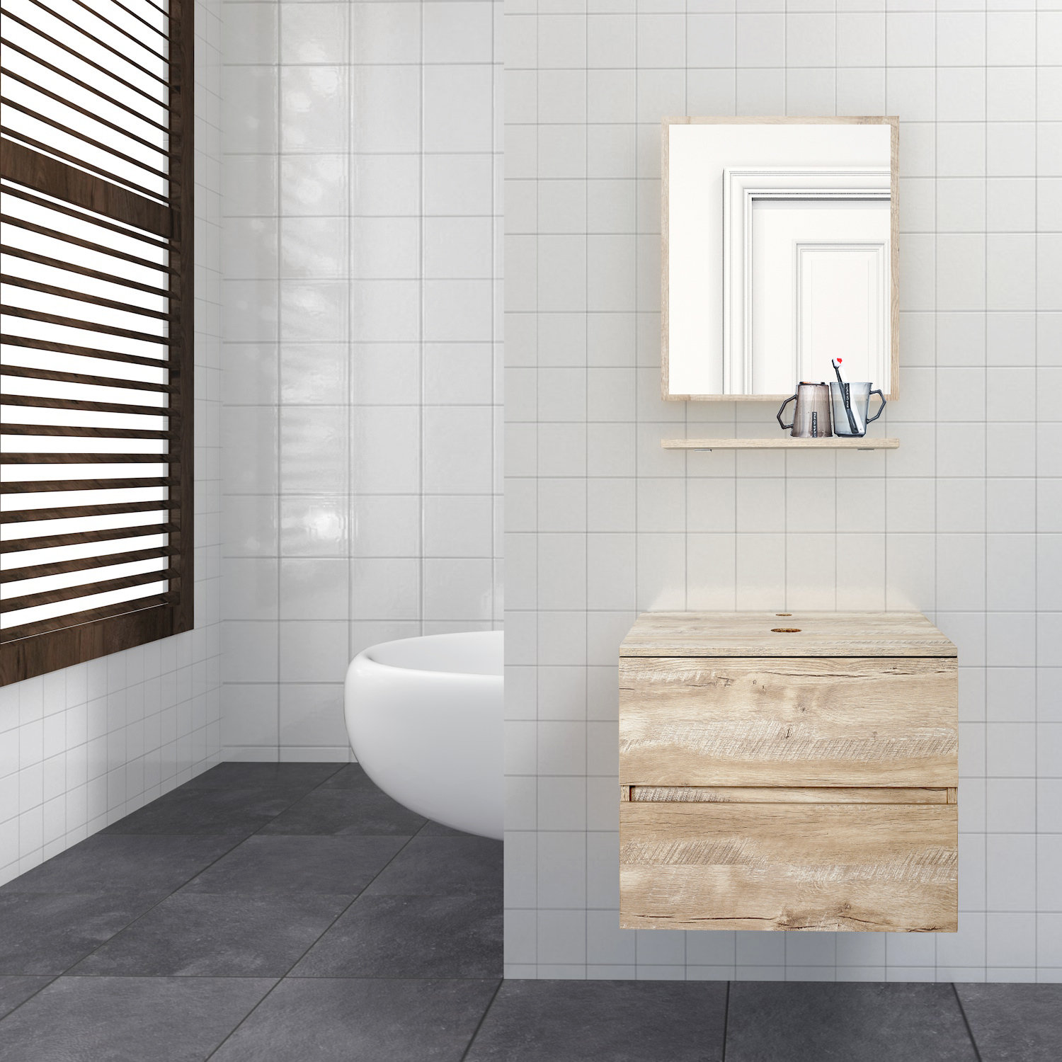 Millwood Pines Kordell 24'' Single Bathroom Vanity with Manufactured