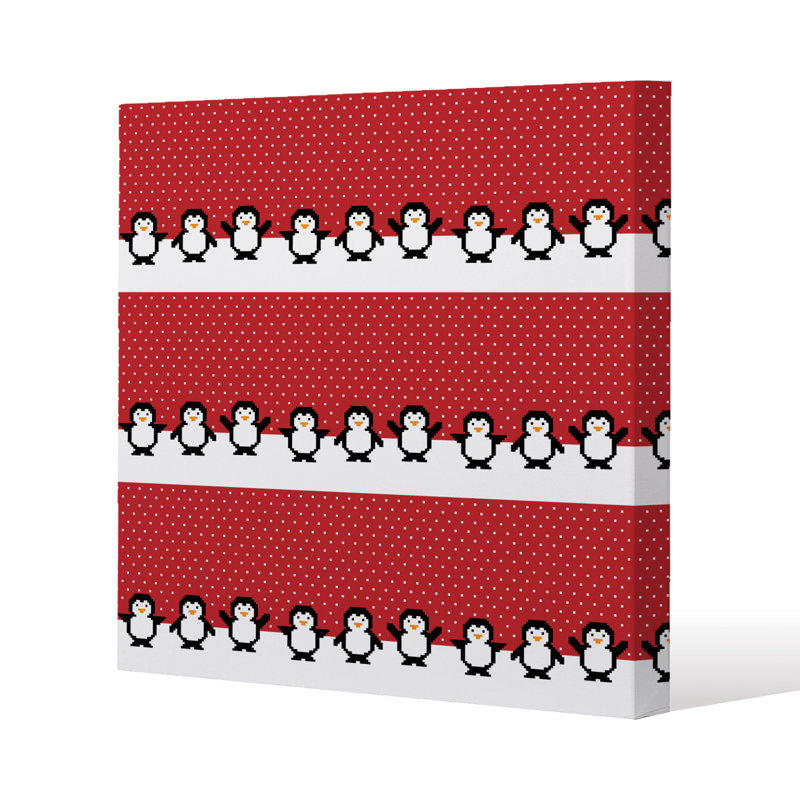 Penguins - Wrapped Canvas Print, 46cm H x 46cm W