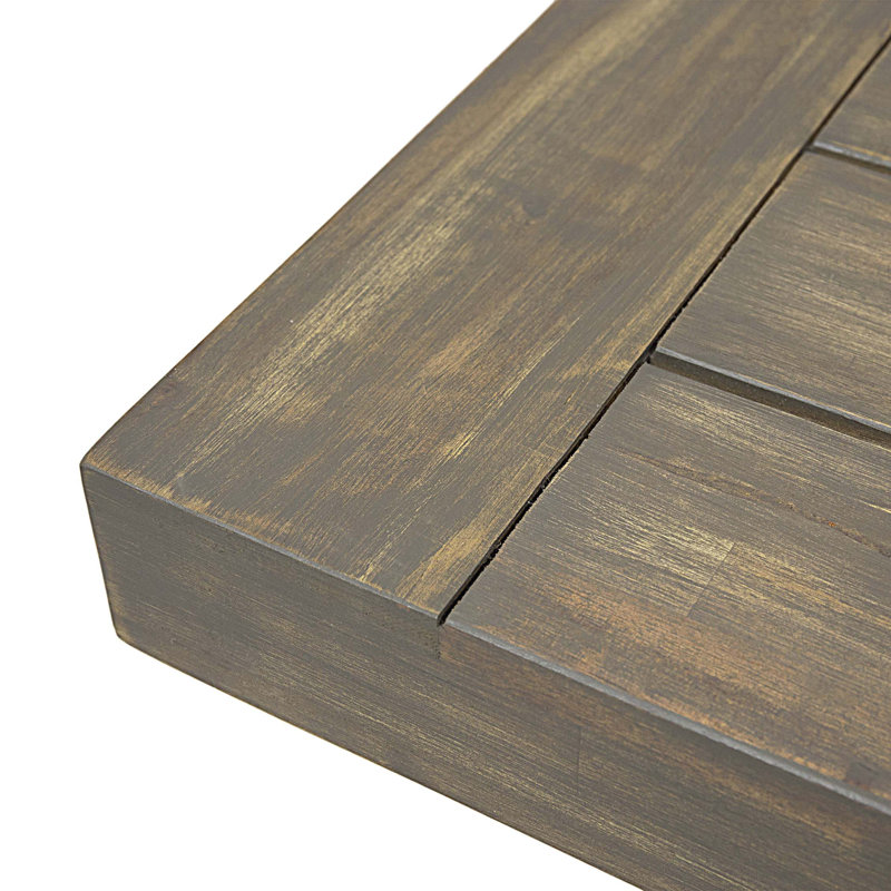 Banc de patio extérieur en bois d'acacia, gris / métal rustique