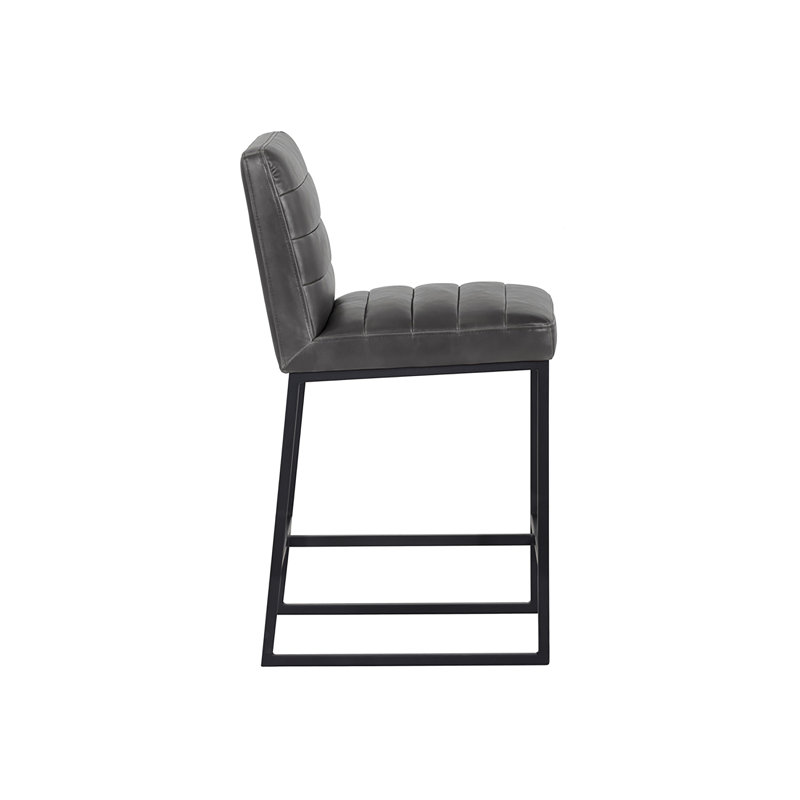 Spyros Upholstered Bar Stool, Gray, Counter Stool (26" Seat Height)