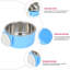Cage pour chien, cuvette amovible en acier inoxydable pour animal de compagnie, cage pour chenil, nourriture et eau, tonneau pour chiot, chat, lapin, cochon d'Inde, furet (1 pièce, taille: L, bleu)