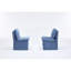 Linen Upholstered Armless Dining Chair With Casters And Storage Space-Set Of 2-1010061897