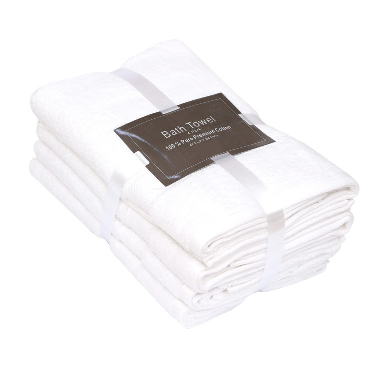 Ruvanti Bath Towels 4 Pcs (27x54 inch, Greyish Blue) 100% Cotton