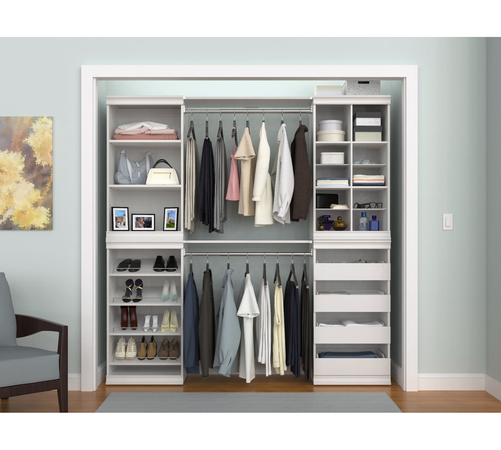 Modular Storage Closet System, White