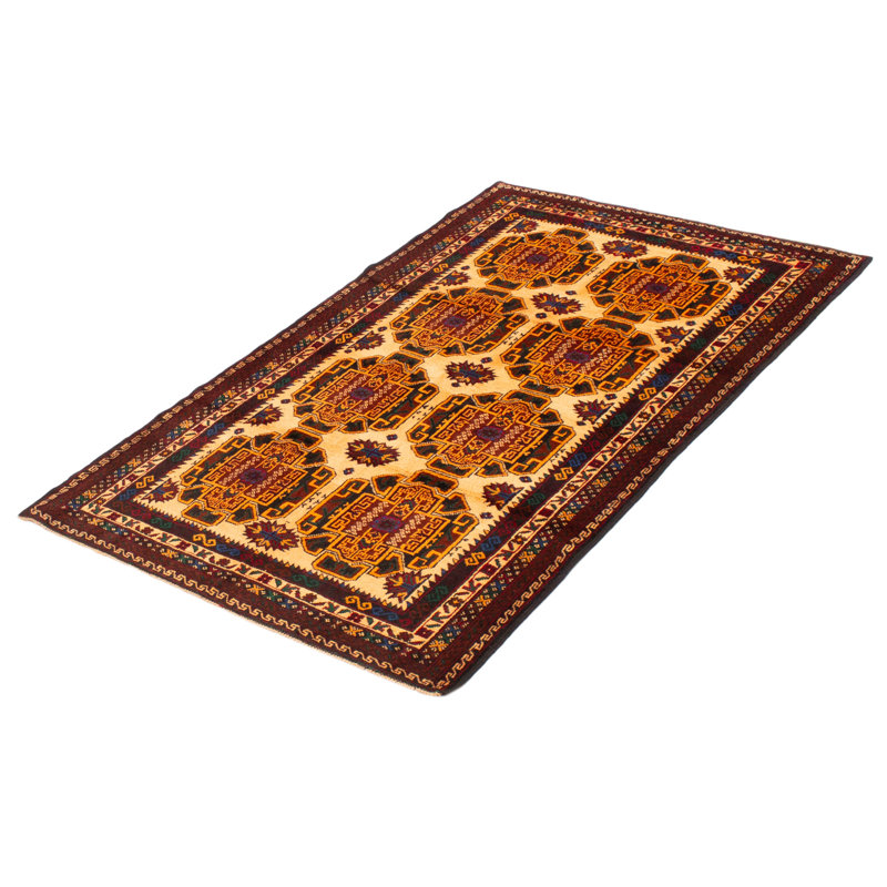 Tapis rectangulaire nouvel âge en laine 4 pi x 6 pi 6 po One-of-a-Kind