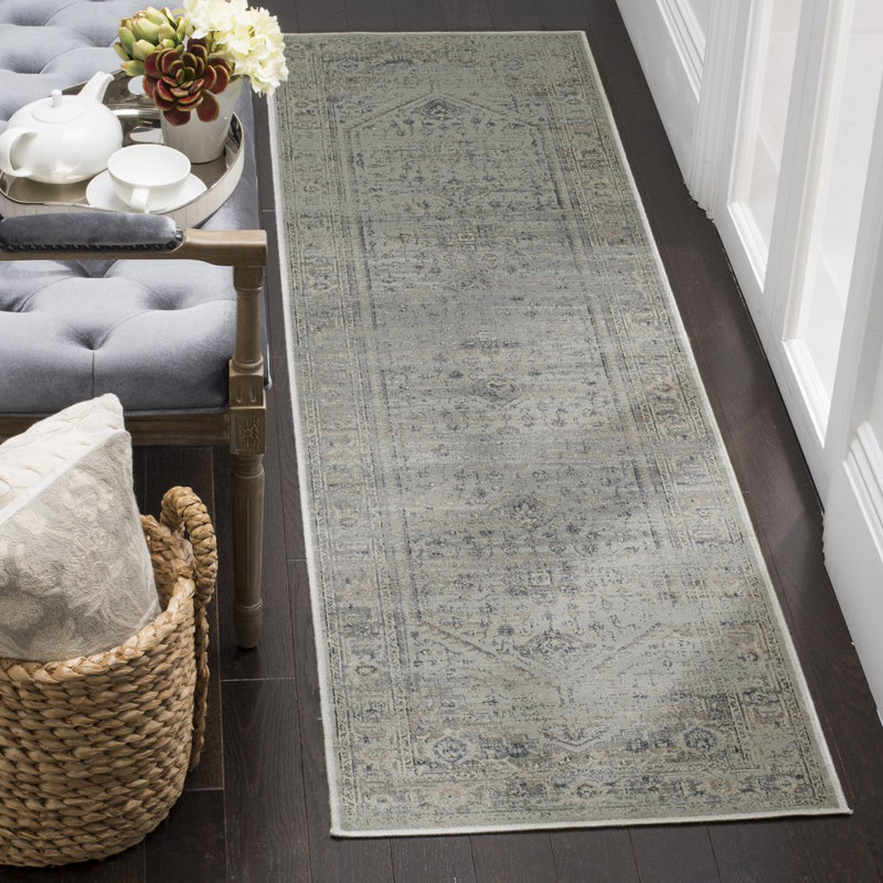 Evanoff Oriental Light Blue Area Rug, Runner 2'2" x 8'