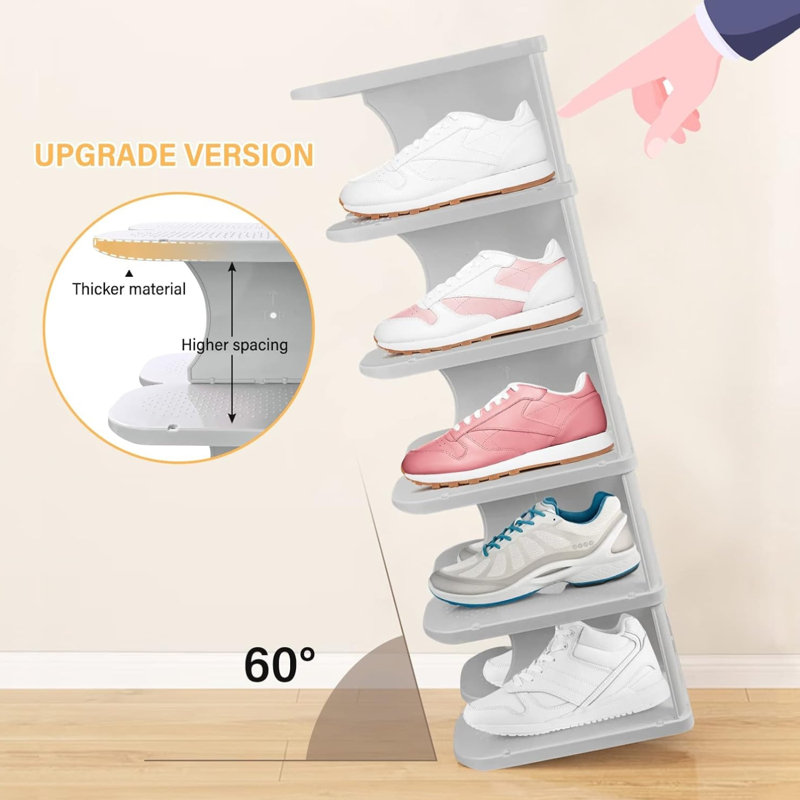 6-tier Thickened Shoe Rack, Stackable & Adjustable Shoe Organizer