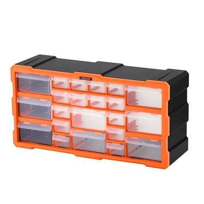 22-Drawer Storage Organizer, Plastic, Drawer Storage Cabinet for Garage Organization, Stackable Small Parts Organizer, Wall-Mounted Toolbox, for Hardware, Beads, Screws, Crafts, Building Bricks