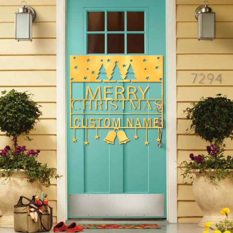 Décoration murale d'extérieur personnalisée, H 12 po x l 12 po x P 0,05 po, Doré, Oui