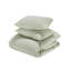 Jayson 3-Piece Linen Blend Fabric Sage Queen Duvet Set-816214313