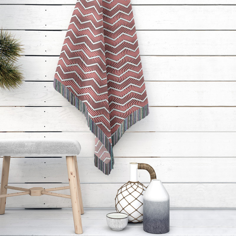 Couverture en coton tissé Rhonda Cheval, l 52 po x L 37 po, Rouge